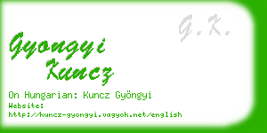gyongyi kuncz business card